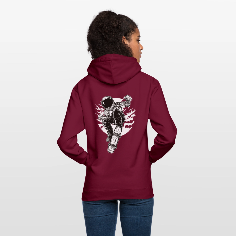 Astraunaut Space Skater Unisex Hoodie - bordeaux