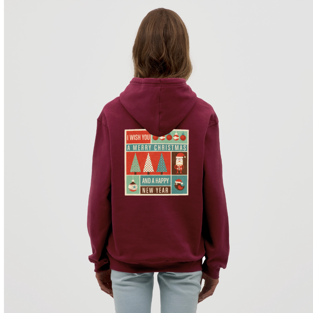 Merry Christmas & happy New Year Unisex Hoodie - bordeaux