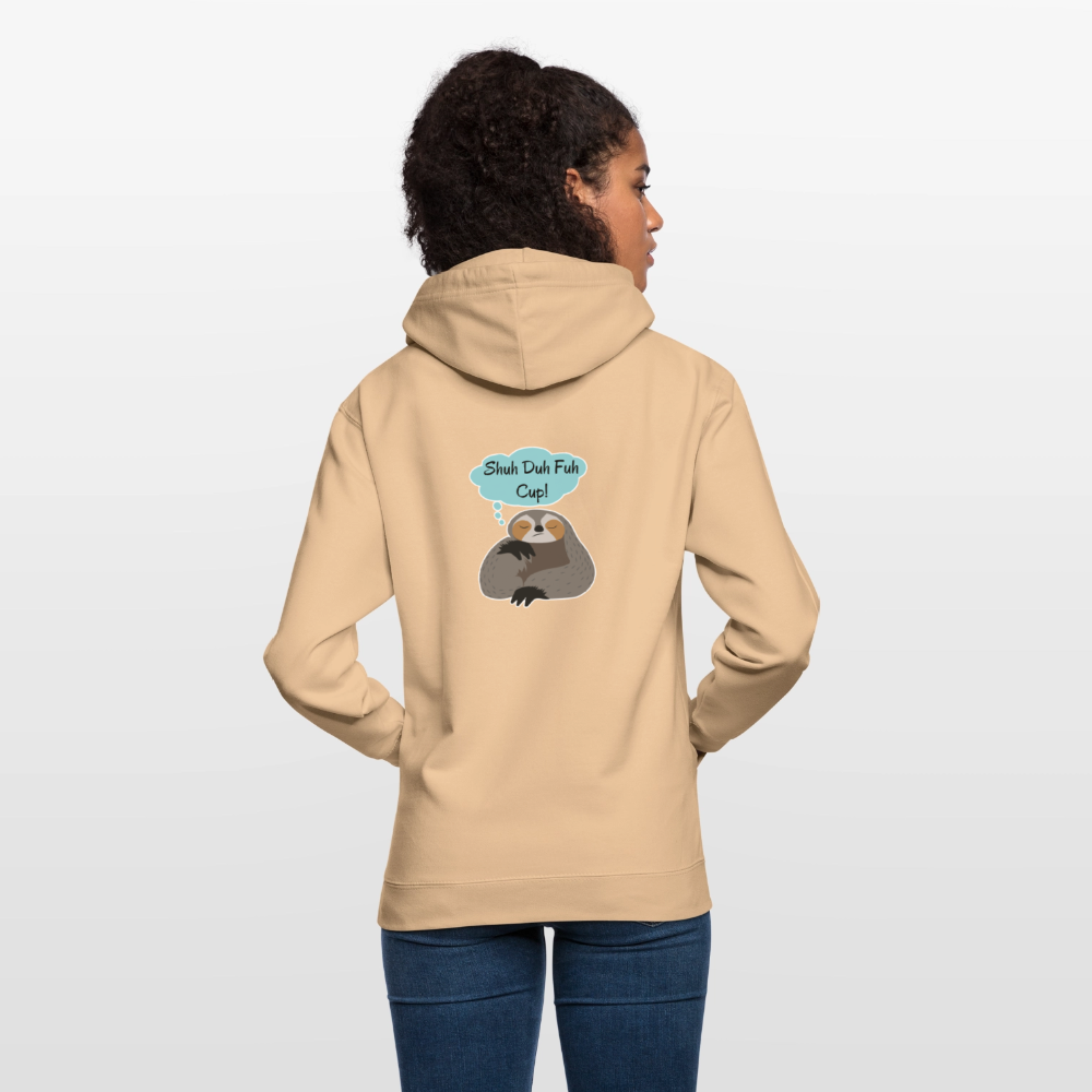 Shuh Duh Fuh Cup Sloth Unisex Hoodie - peach