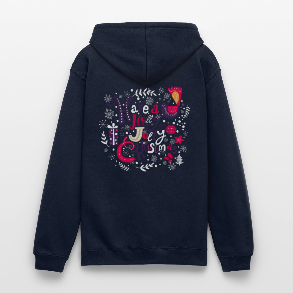 Holly Jolly Christmas Unisex Hoodie - navy