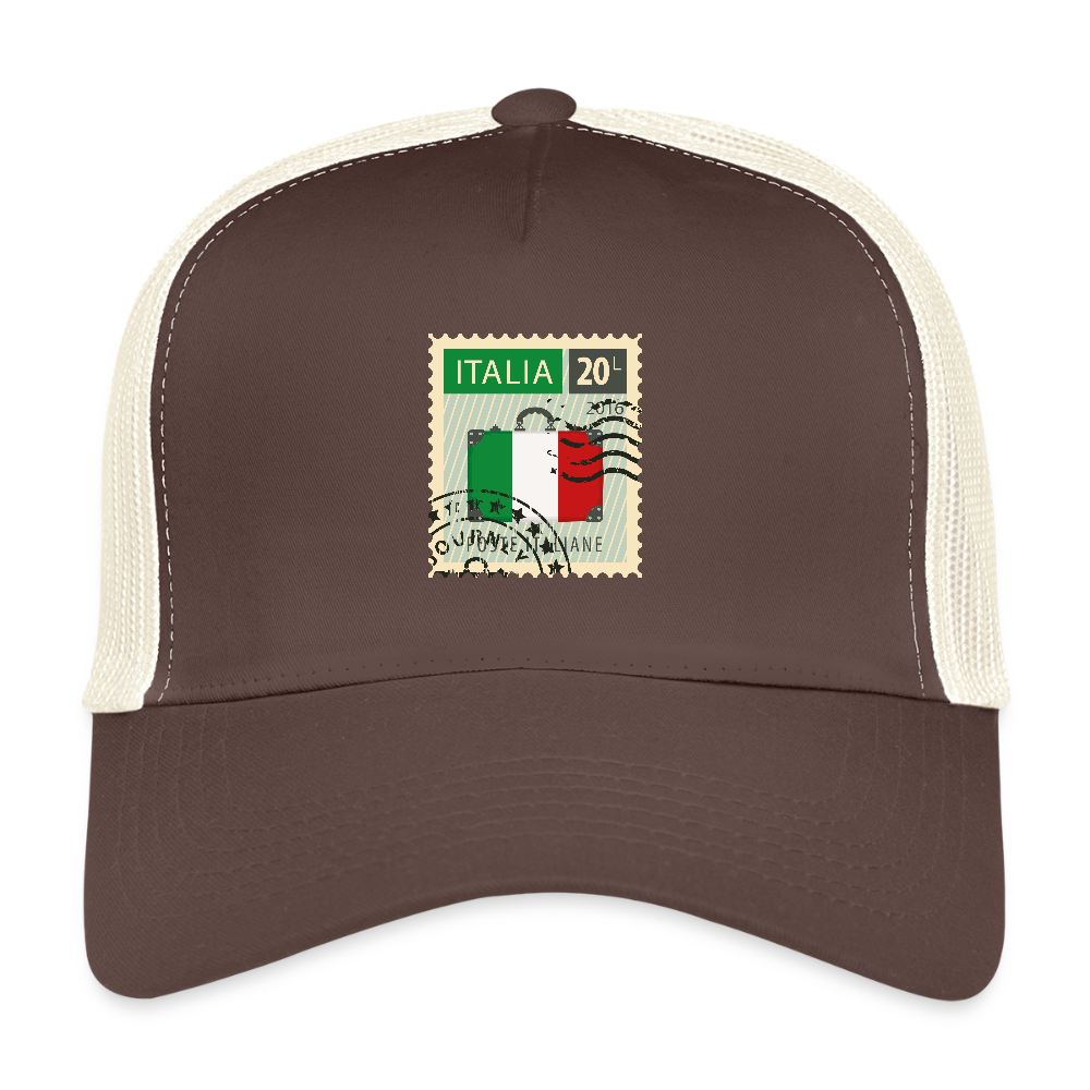 ITALIA Stamp Trucker Cap - brown/beige