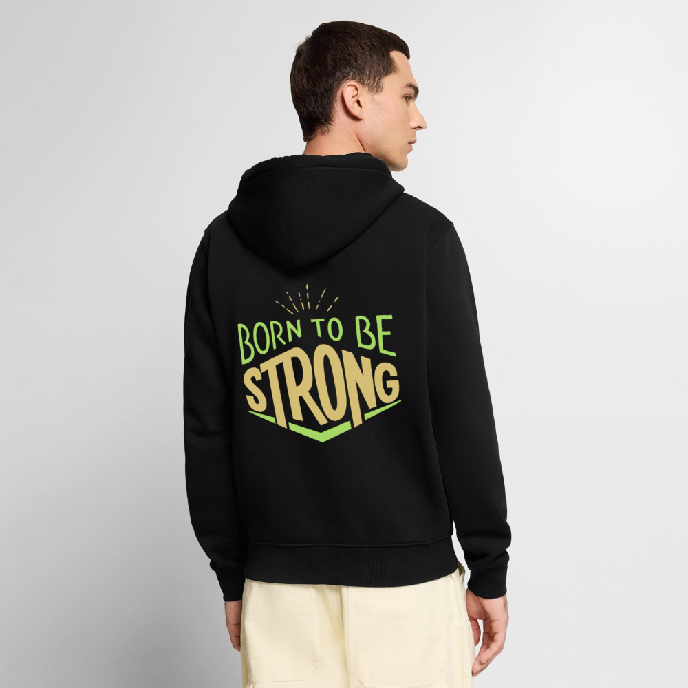 BORN TO BE STRONG Men's Premium Hooded Jacket - black