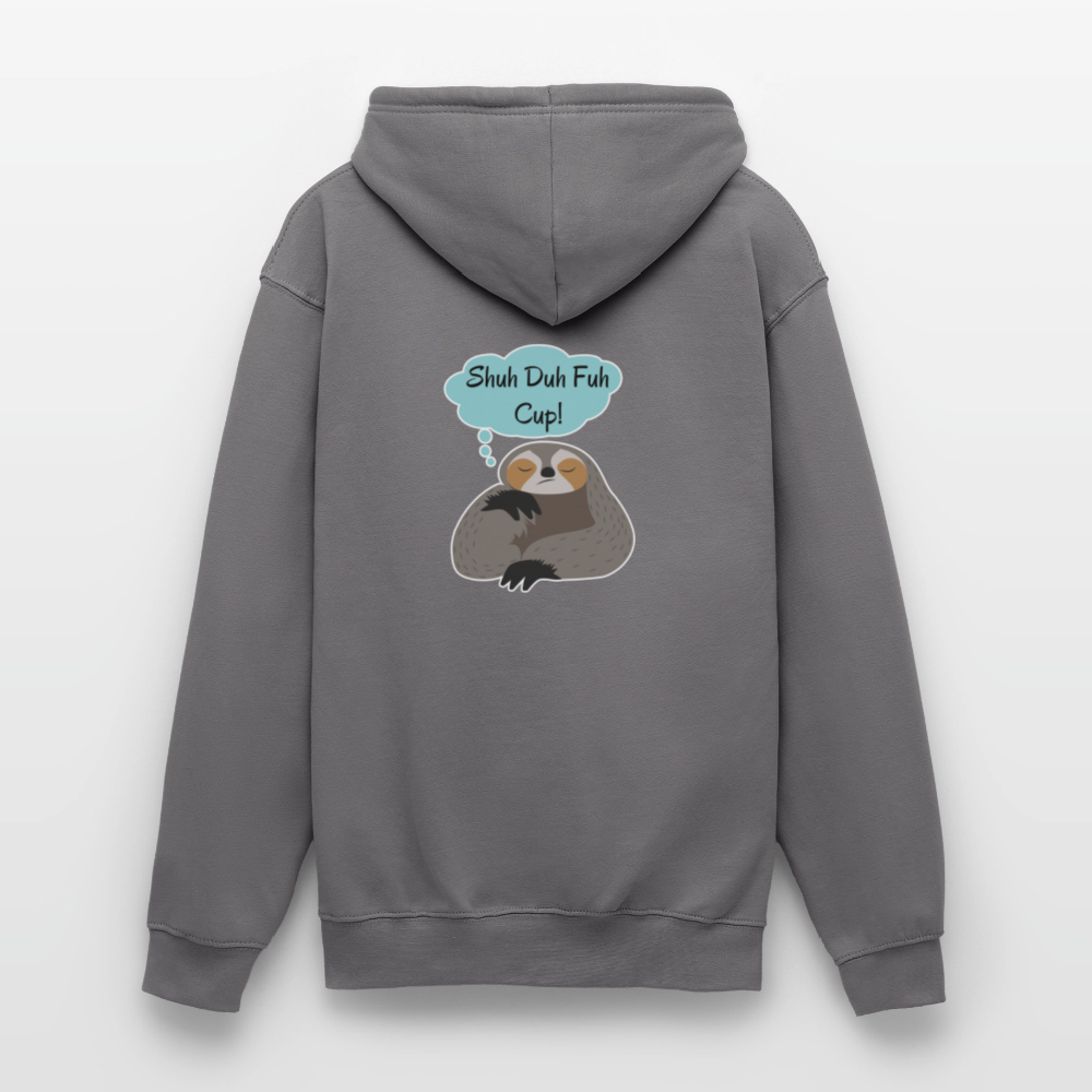 Shuh Duh Fuh Cup Sloth Unisex Hoodie - elephant grey
