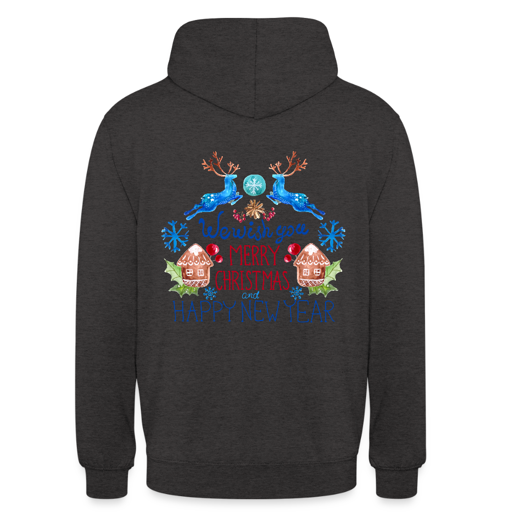 Merry christmas and happy new year Unisex Hoodie - charcoal grey