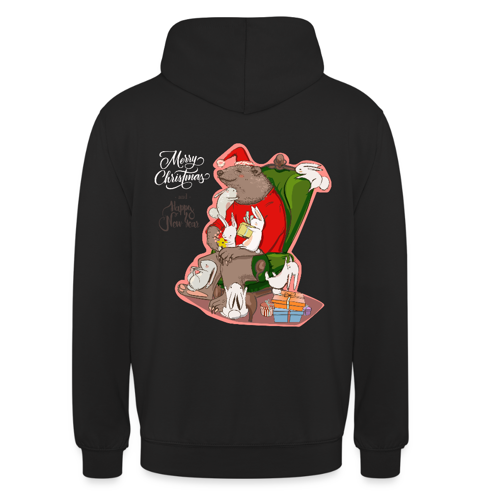 Christmas Bear Unisex Hoodie - black