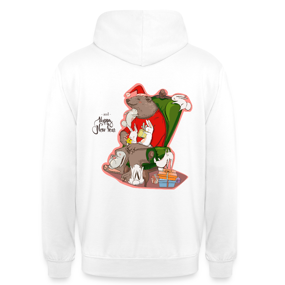 Christmas Bear Unisex Hoodie - white