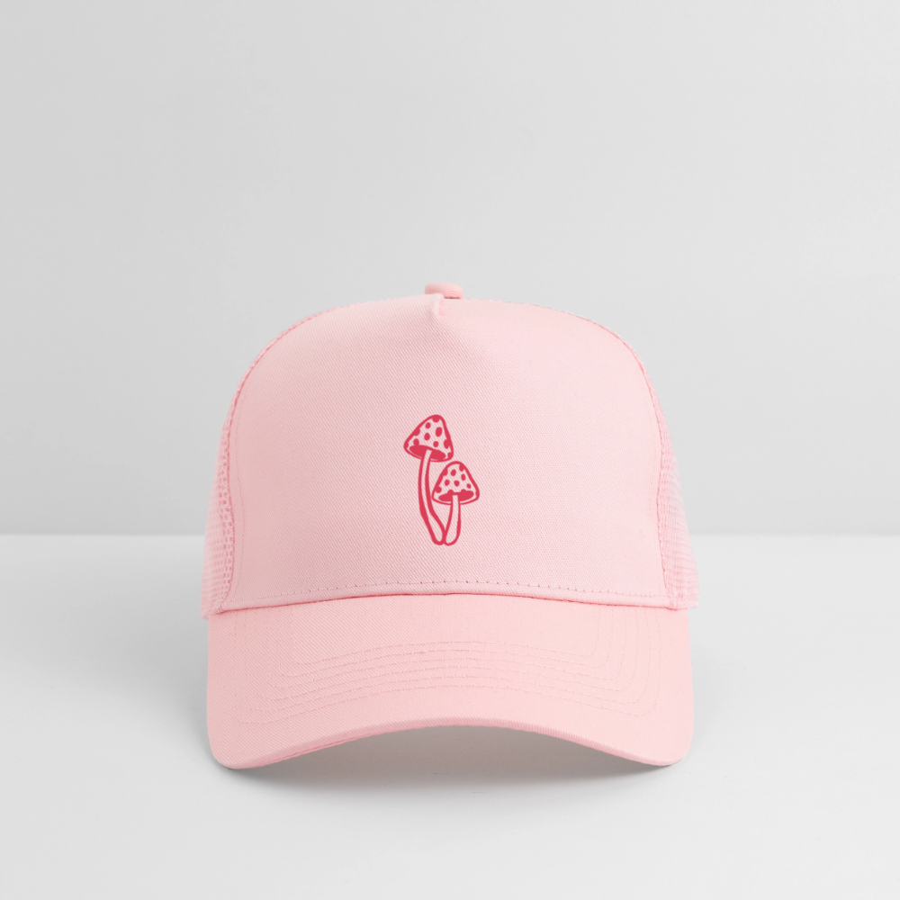 Mushrooms Trucker Cap - pale pink