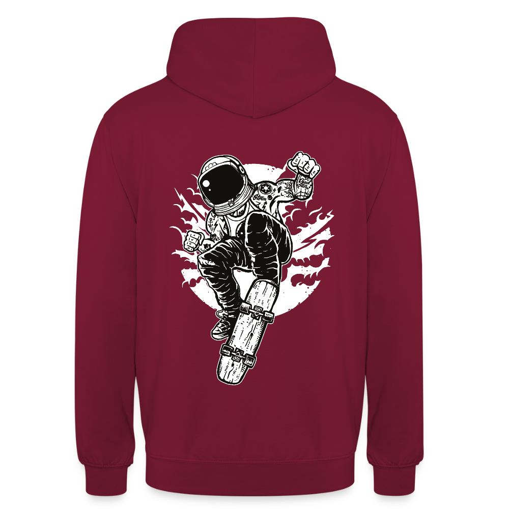 Astraunaut Space Skater Unisex Hoodie - bordeaux