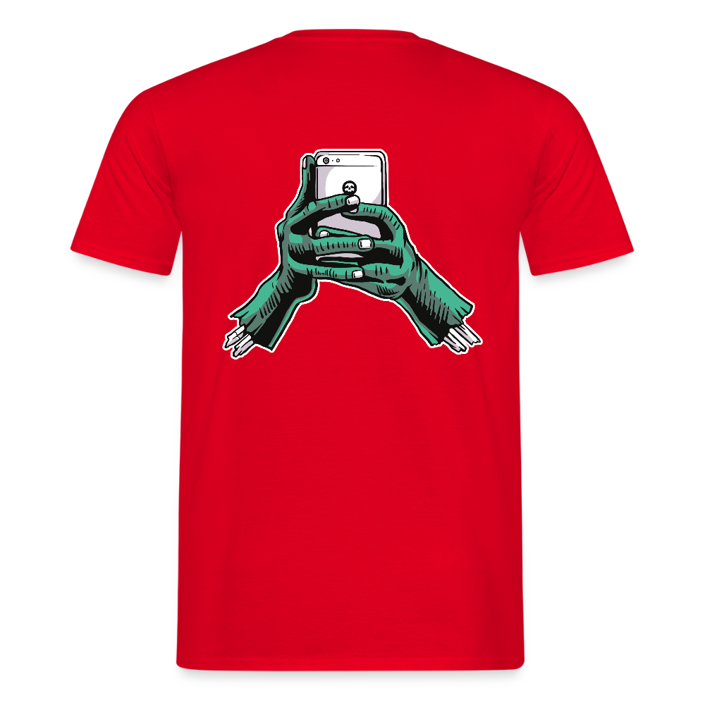 zombie phone Men's T-Shirt - red