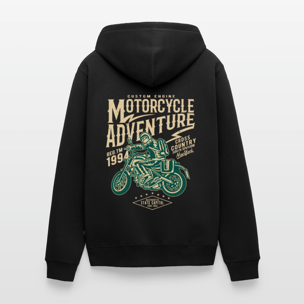 Motorcycle Adventure Men's Premium Hooded Jacket - black