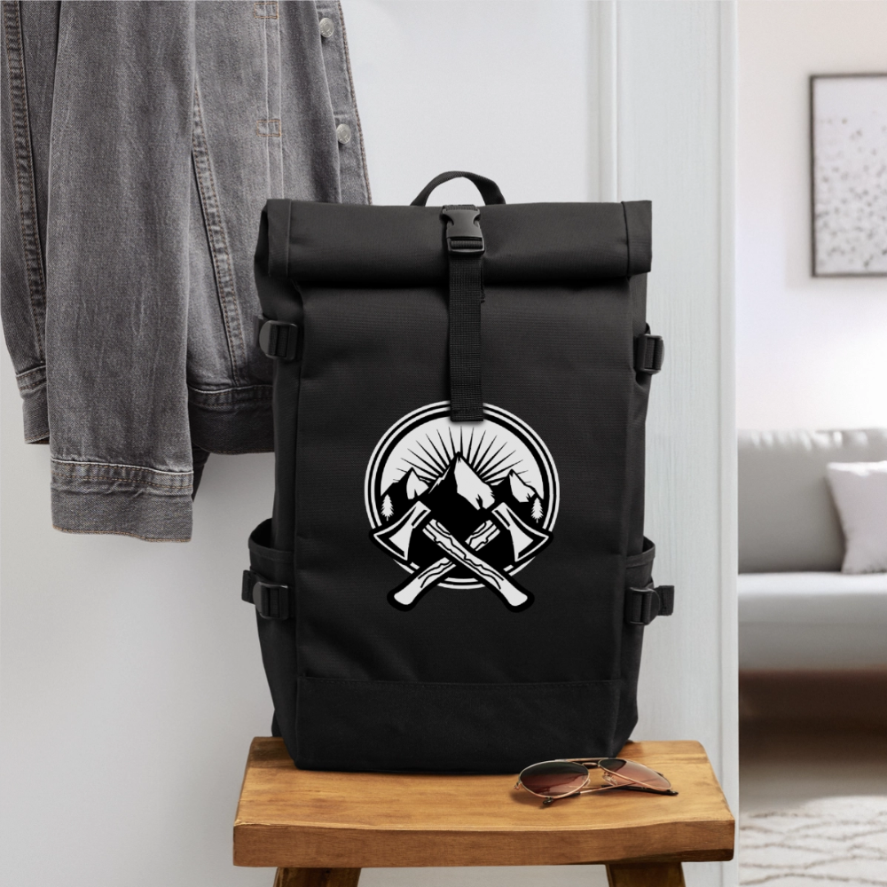 Axes  Roll Top Backpack - black