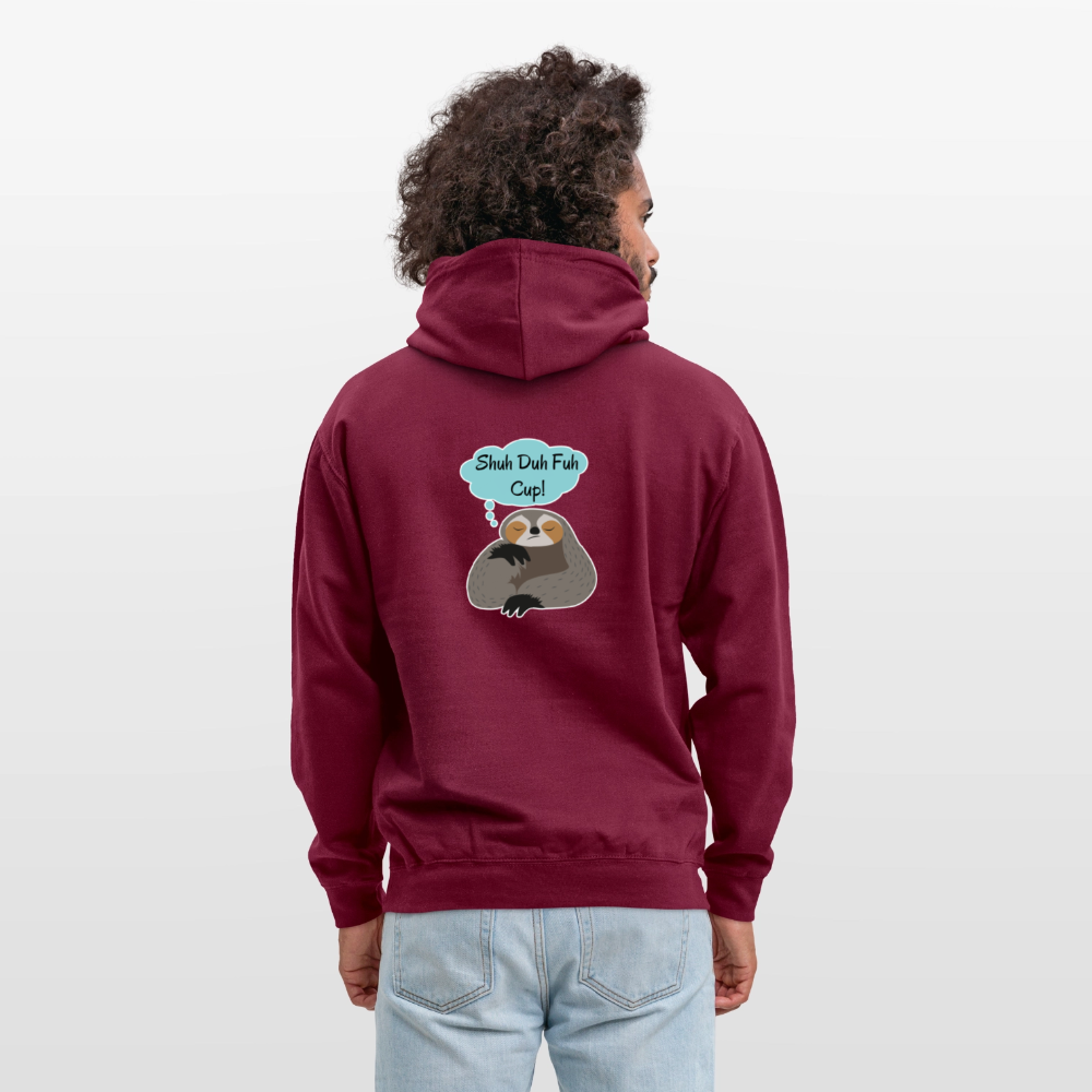 Shuh Duh Fuh Cup Sloth Unisex Hoodie - bordeaux