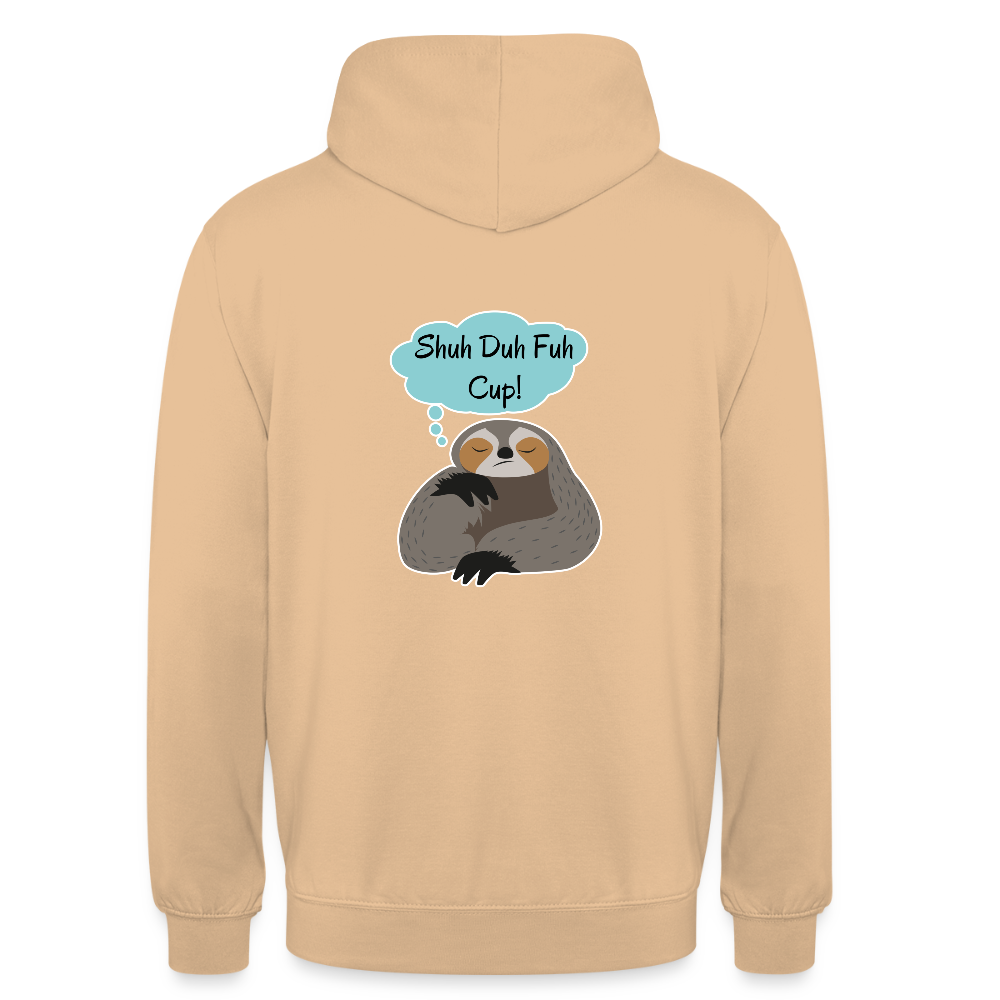 Shuh Duh Fuh Cup Sloth Unisex Hoodie - peach