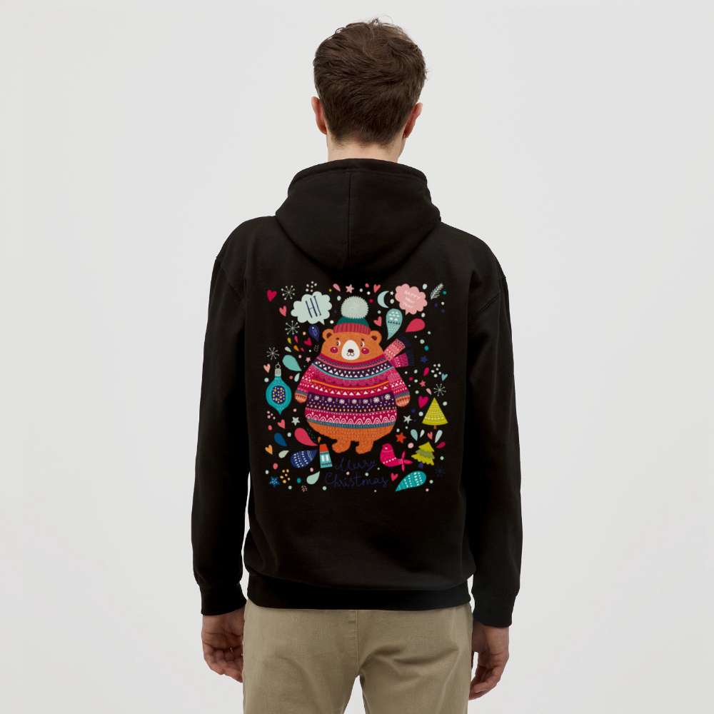 Christmas Bear Unisex Hoodie - black