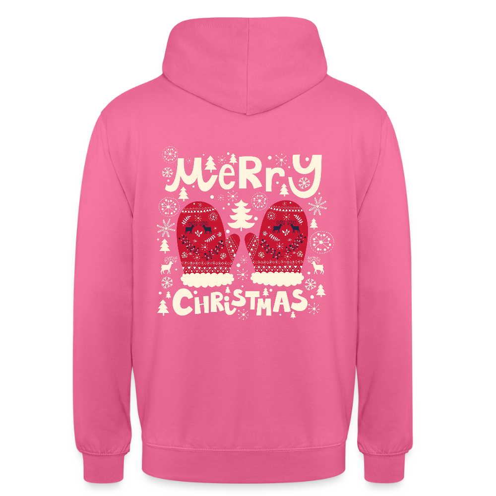 Merry christmas gloves Unisex Hoodie - pink