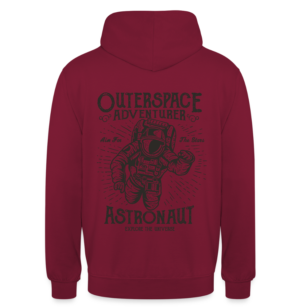 Astronaut Design Unisex Hoodie - bordeaux