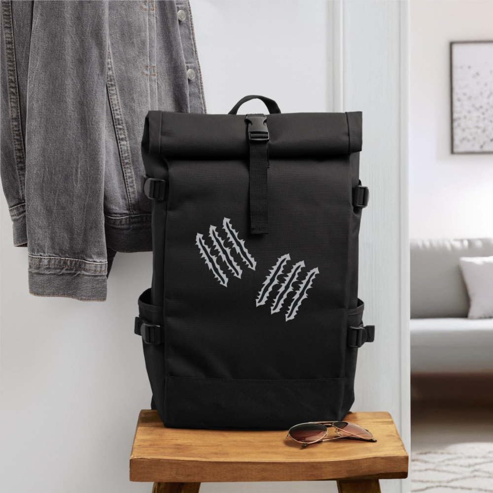 Claws  Roll Top Backpack - black