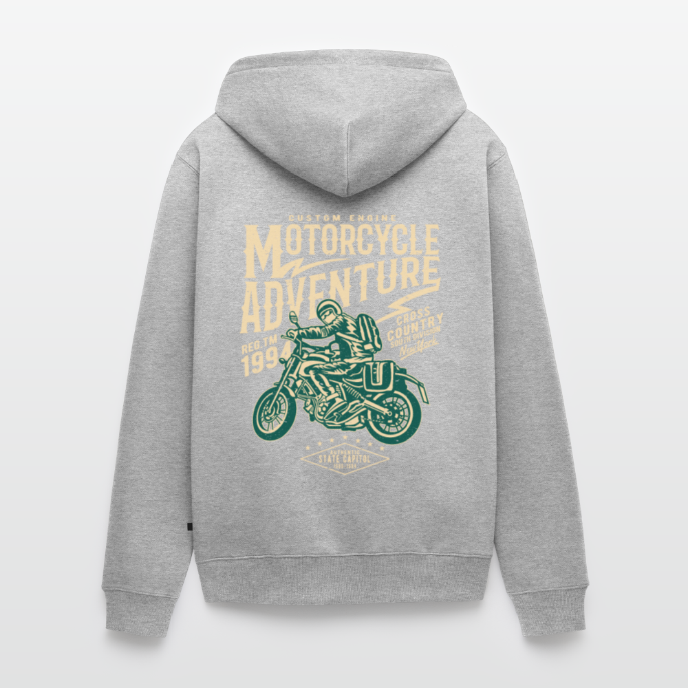 Motorcycle Adventure Men's Premium Hooded Jacket - heather grey