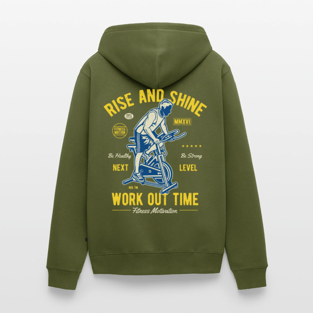 Work out time Men's Premium Hooded Jacket - khaki