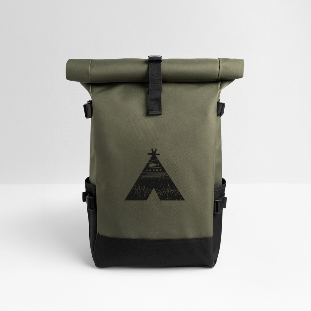 Tipi Roll Top Backpack - olive/black