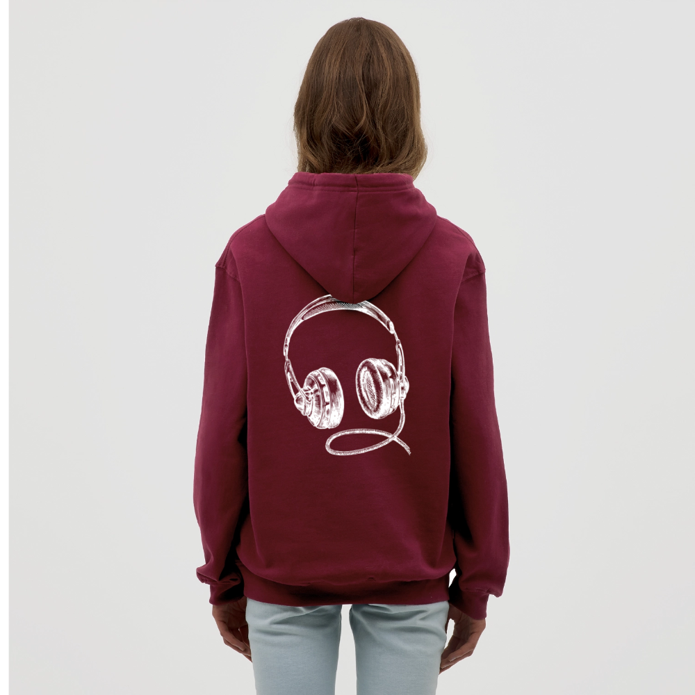 Headphones Unisex Hoodie - bordeaux