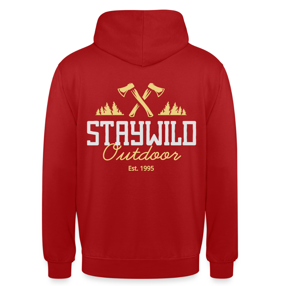 Sign Stay Wild Outdoors Unisex Hoodie - red
