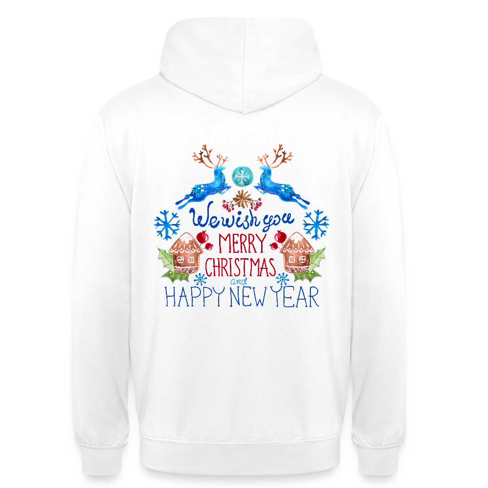 Merry christmas and happy new year Unisex Hoodie - white