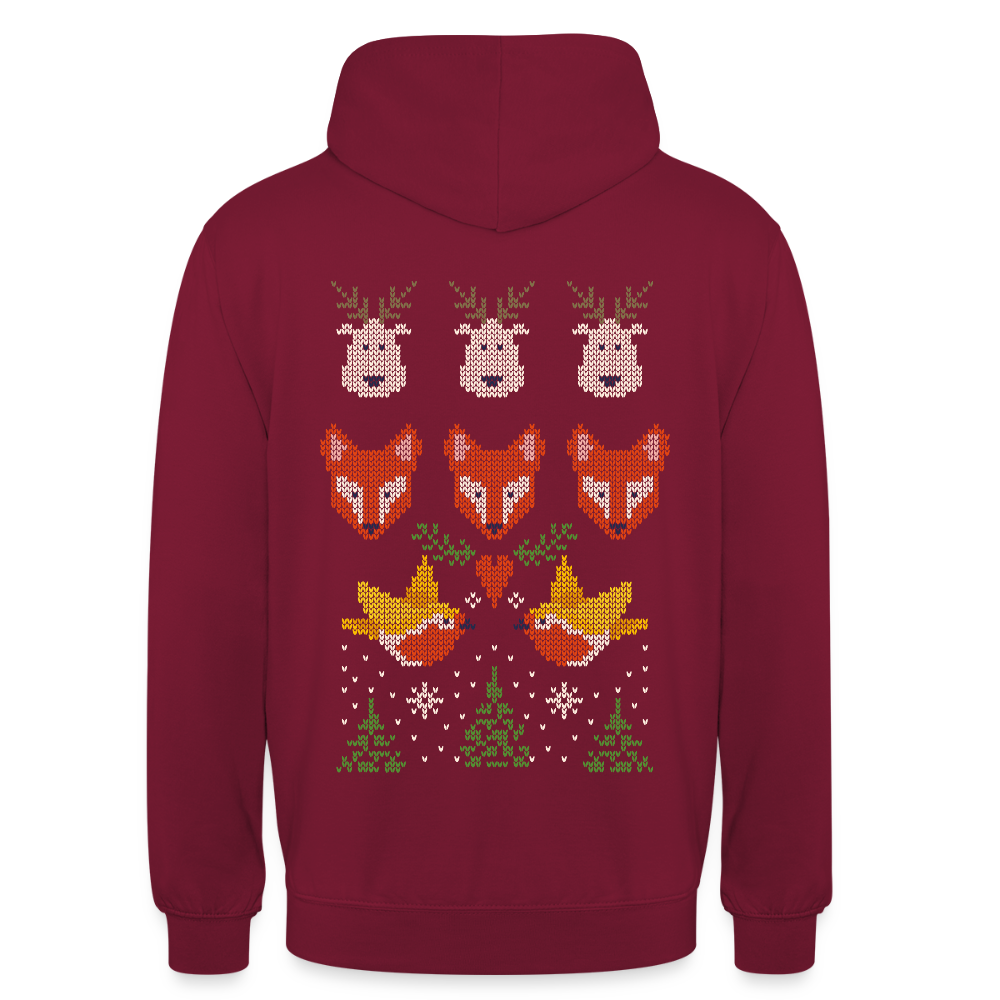 Christmas Embroidery Unisex Hoodie - bordeaux