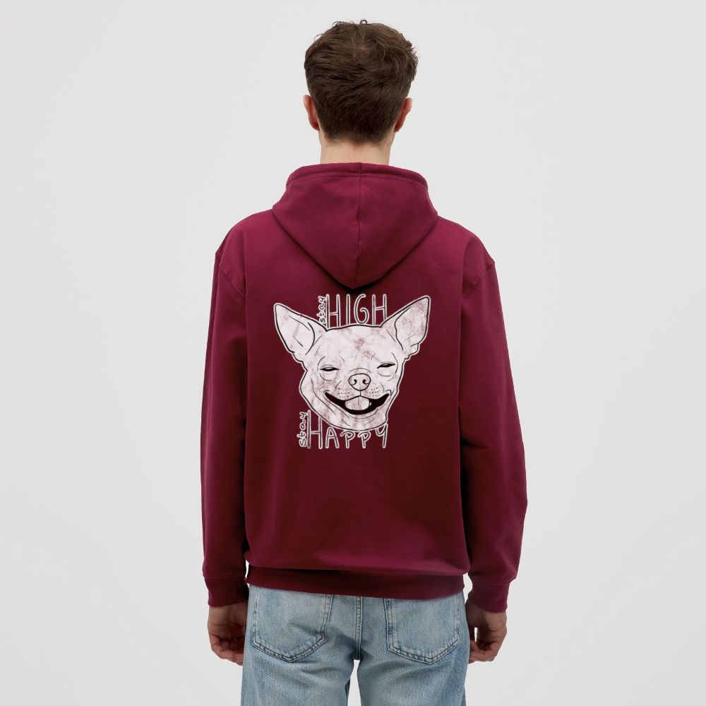 Stay high stay happy Unisex Hoodie - bordeaux
