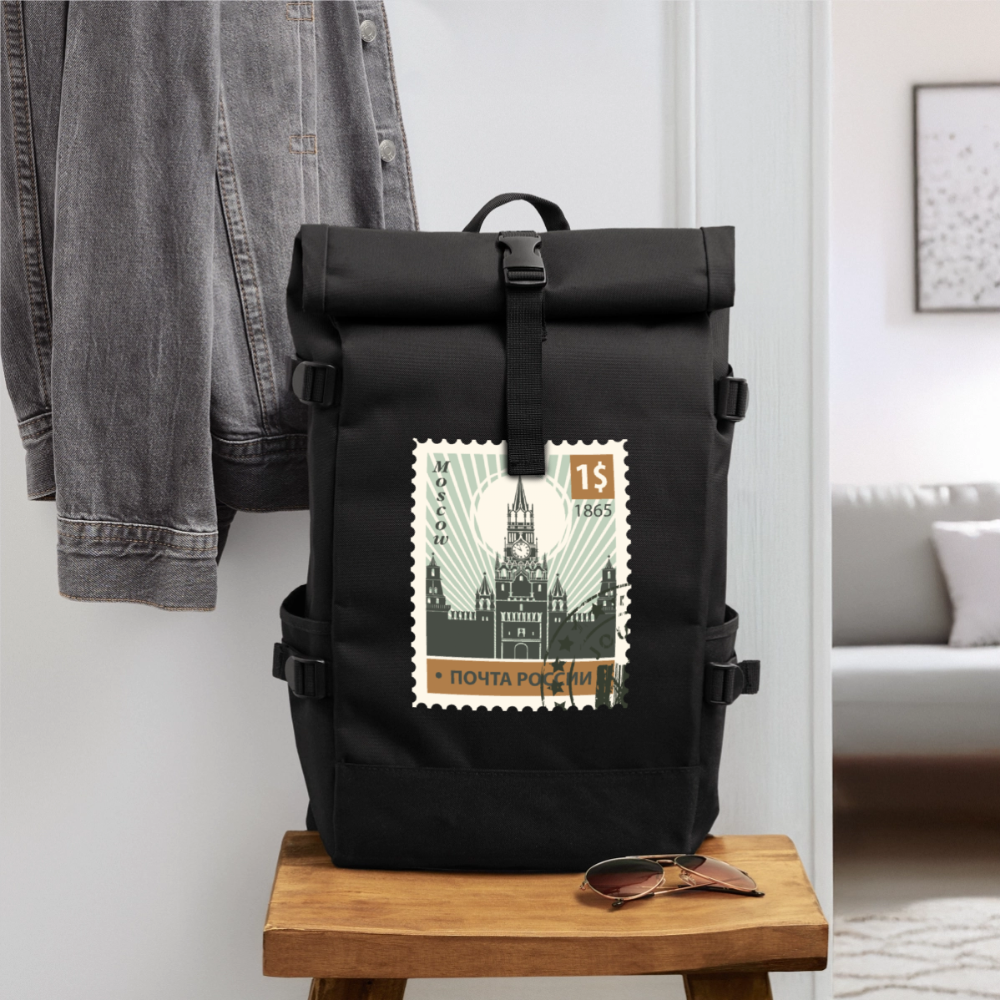 Moscow Roll Top Backpack - black