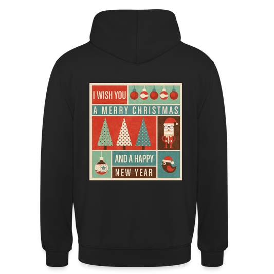 Merry Christmas & happy New Year Unisex Hoodie - black