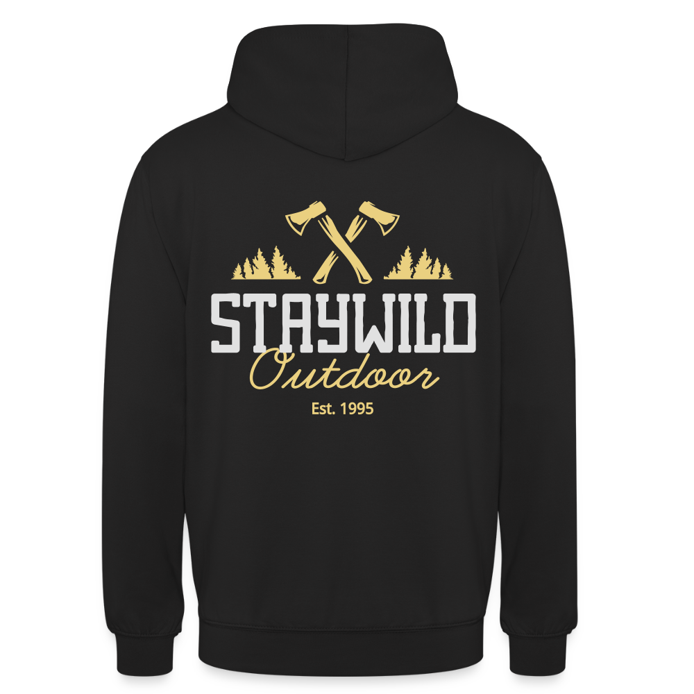Sign Stay Wild Outdoors Unisex Hoodie - black