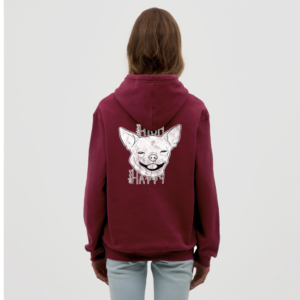 Stay high stay happy Unisex Hoodie - bordeaux