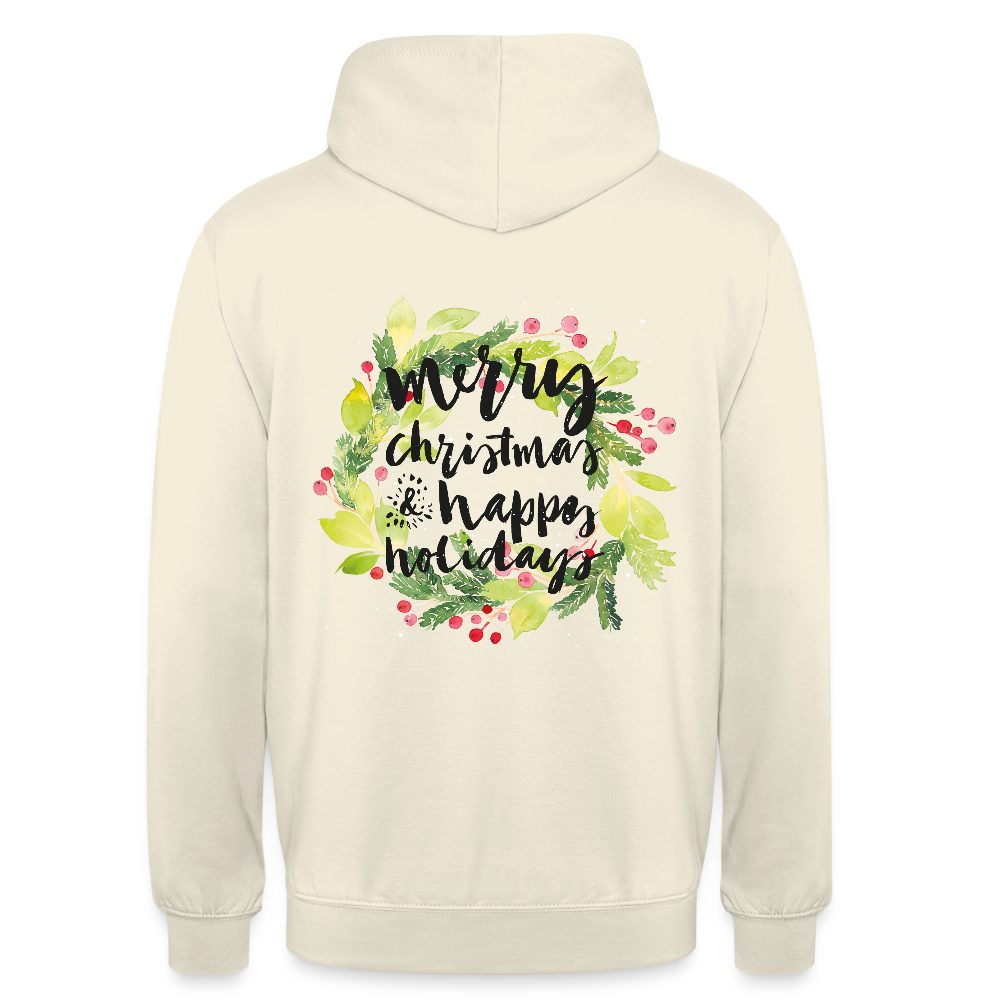 Merry christmas and happy holidays Unisex Hoodie - vanilla