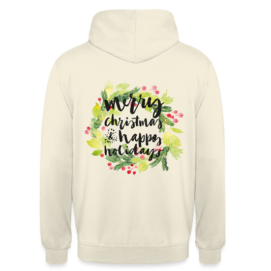 Merry christmas and happy holidays Unisex Hoodie - vanilla
