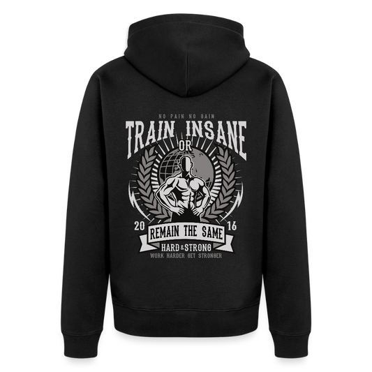 Train Insane Men's Premium Hooded Jacket - black
