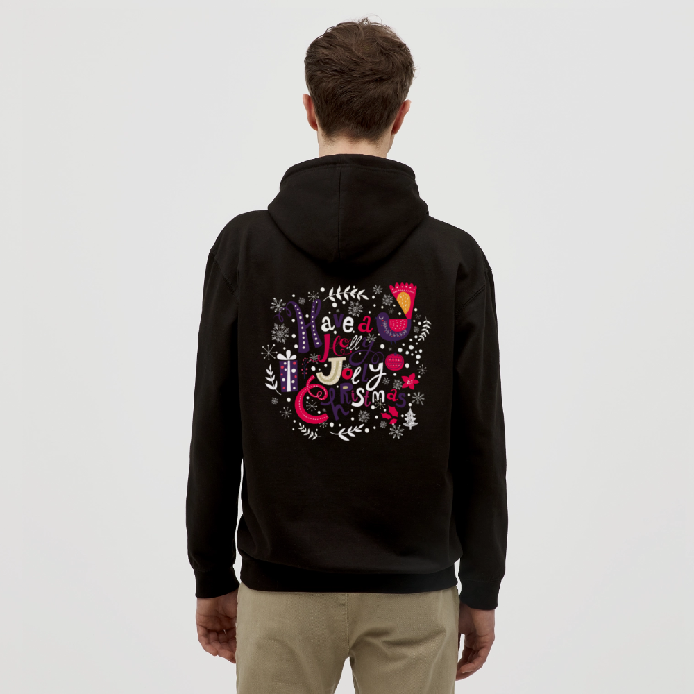 Holly Jolly Christmas Unisex Hoodie - black