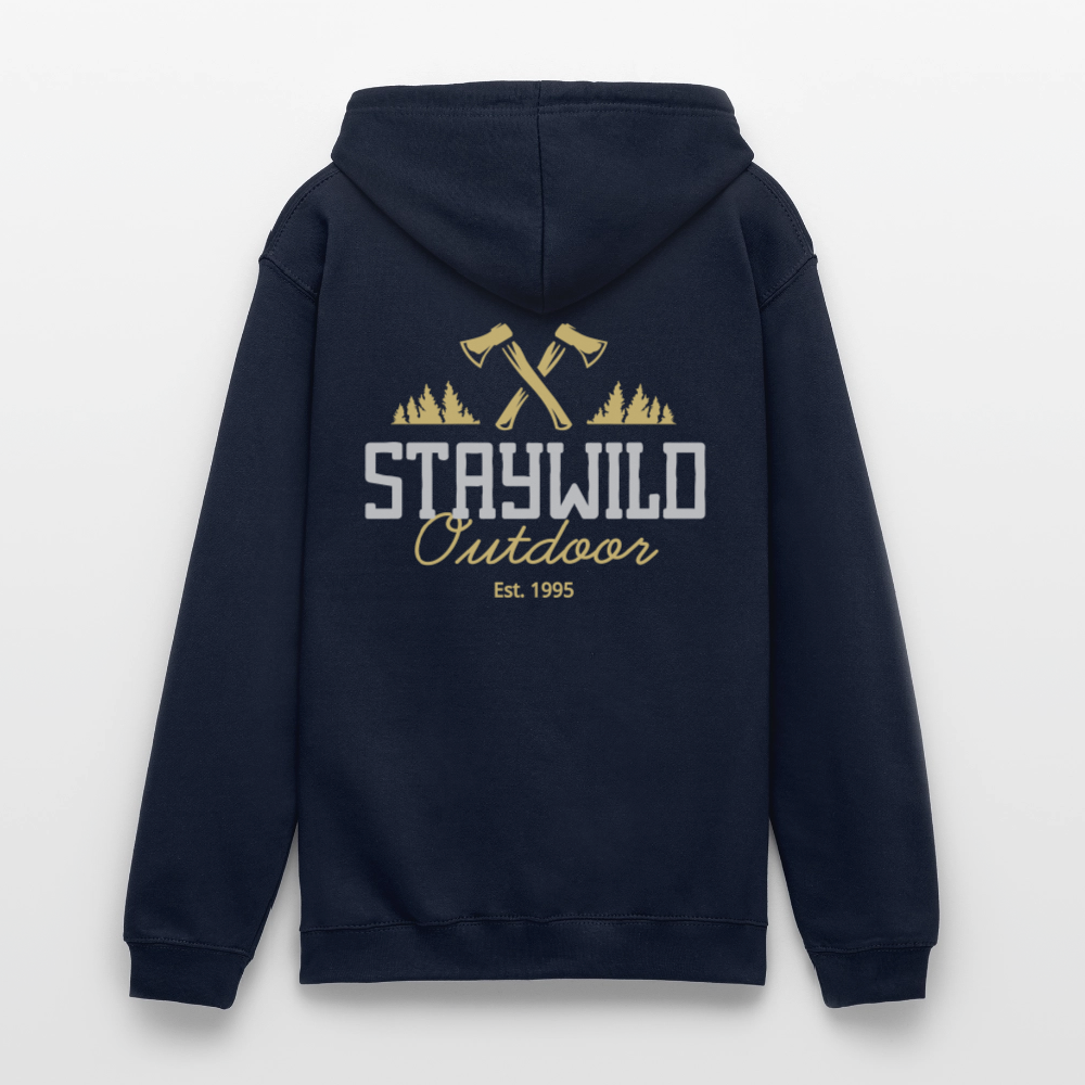 Sign Stay Wild Outdoors Unisex Hoodie - navy