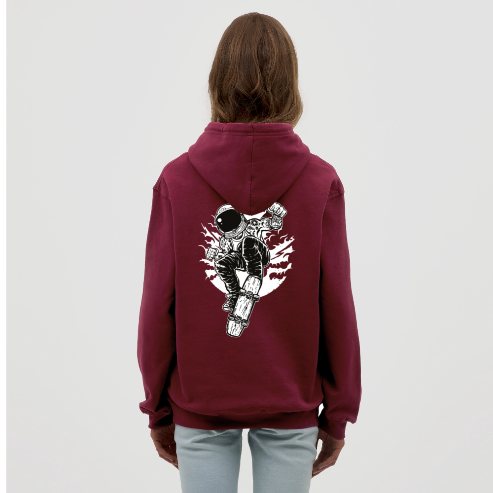 Astraunaut Space Skater Unisex Hoodie - bordeaux