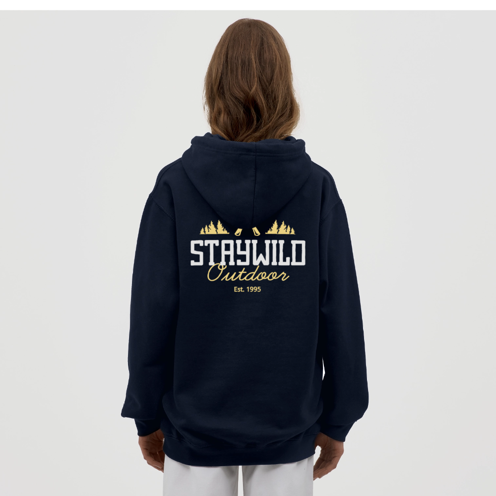 Sign Stay Wild Outdoors Unisex Hoodie - navy