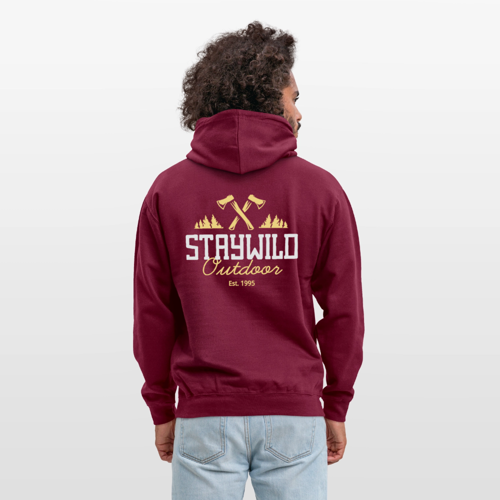 Sign Stay Wild Outdoors Unisex Hoodie - bordeaux