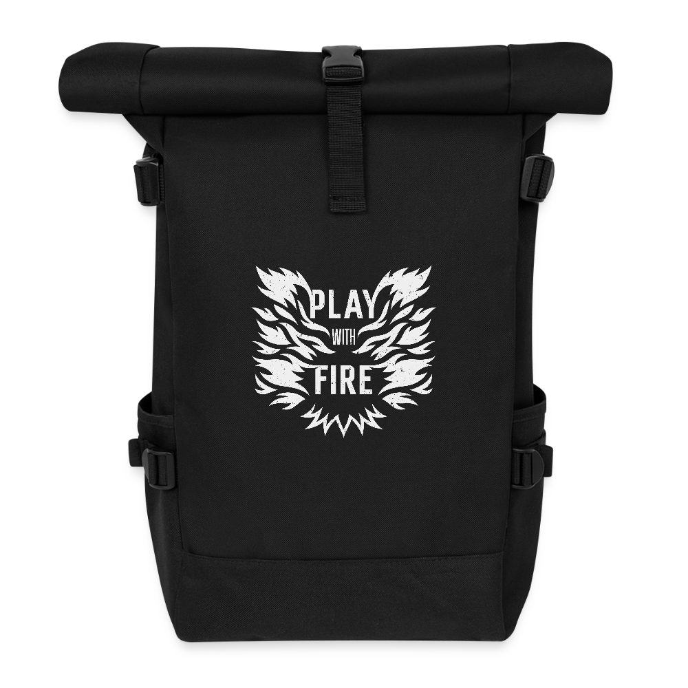 Play with fire Roll Top Backpack - black