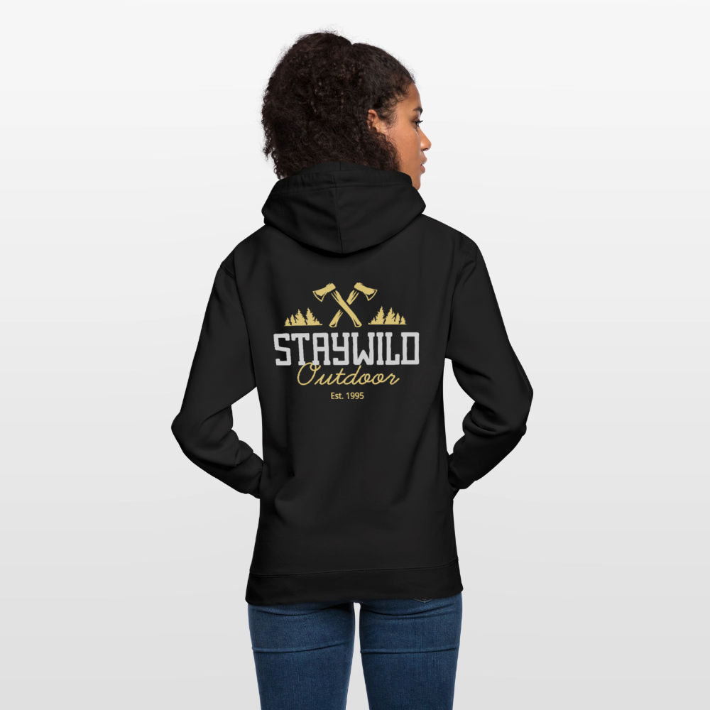 Sign Stay Wild Outdoors Unisex Hoodie - black
