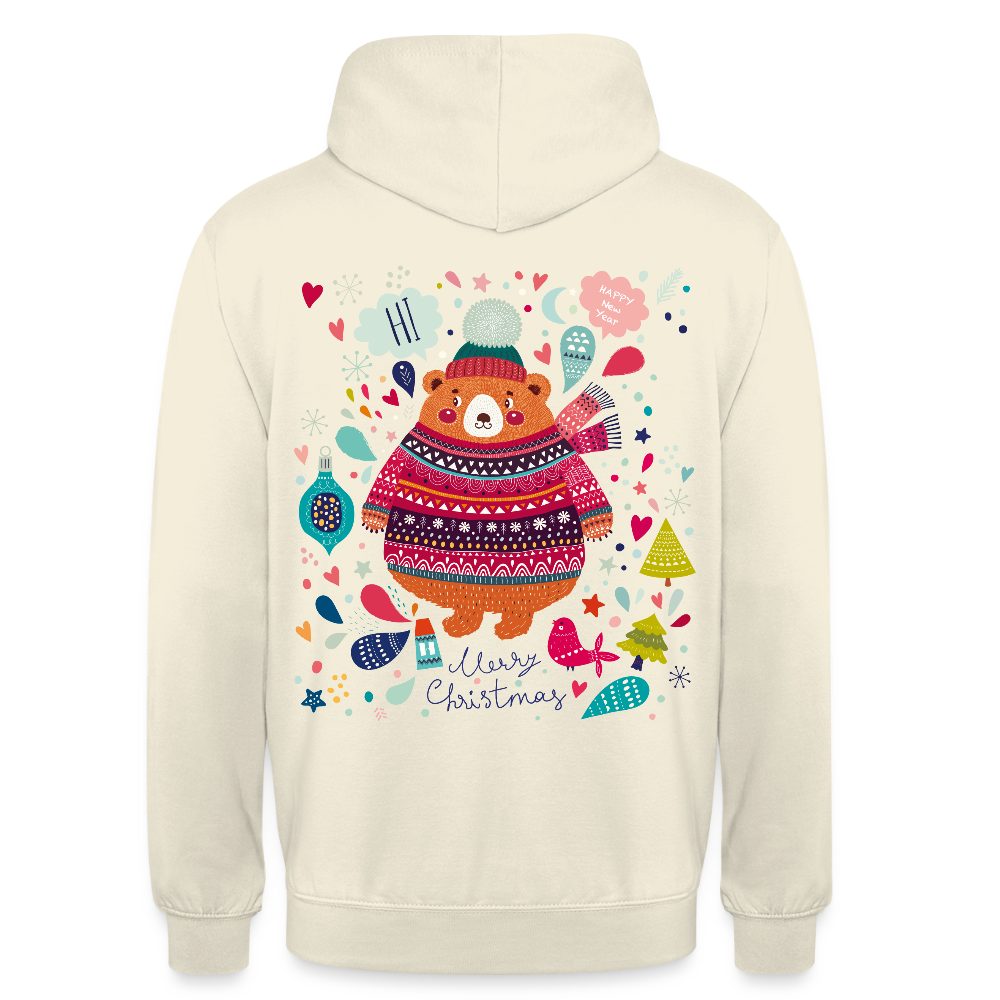 Christmas Bear Unisex Hoodie - vanilla