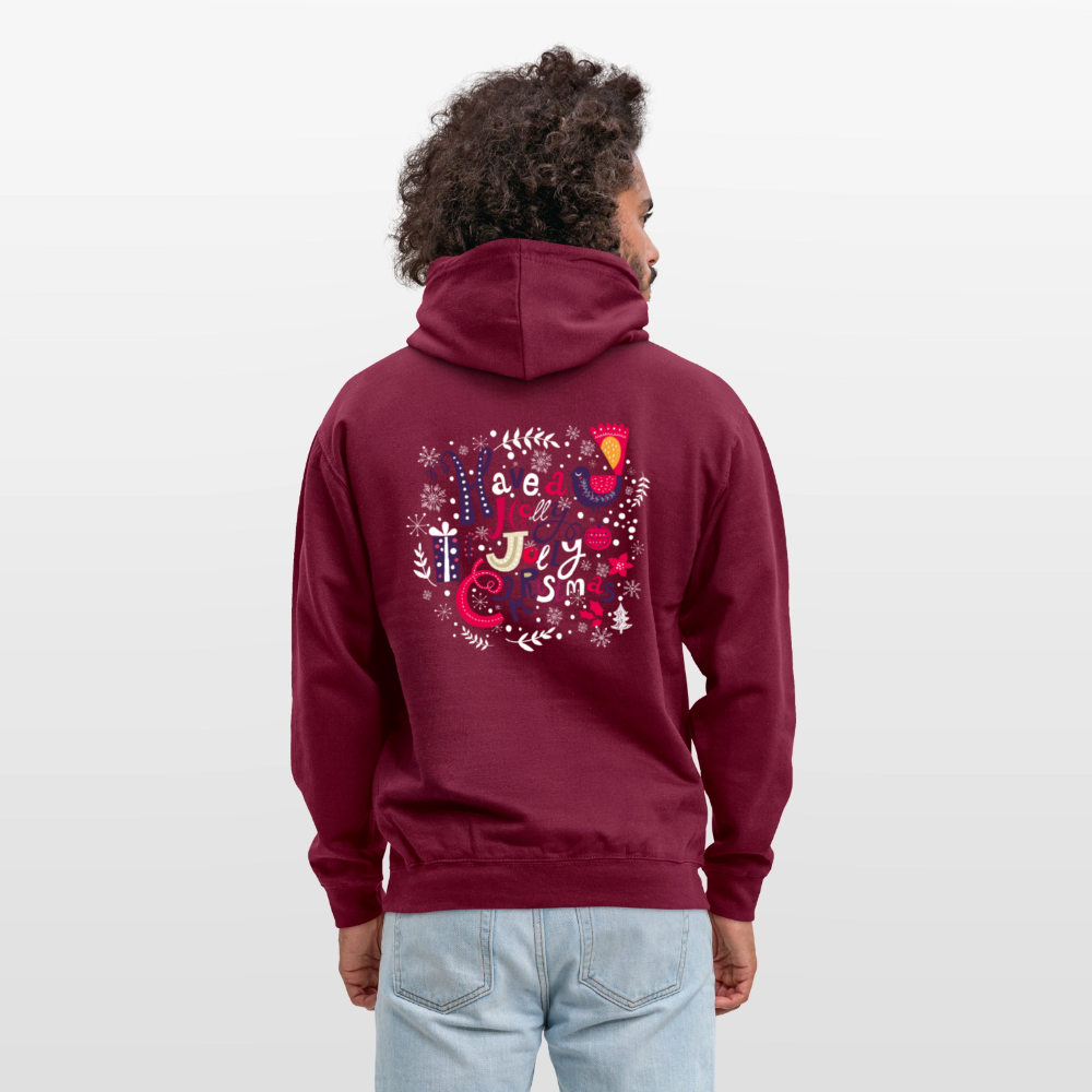 Holly Jolly Christmas Unisex Hoodie - bordeaux