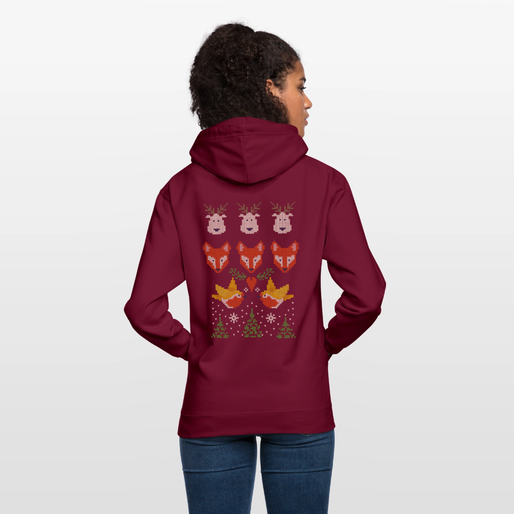 Christmas Embroidery Unisex Hoodie - bordeaux