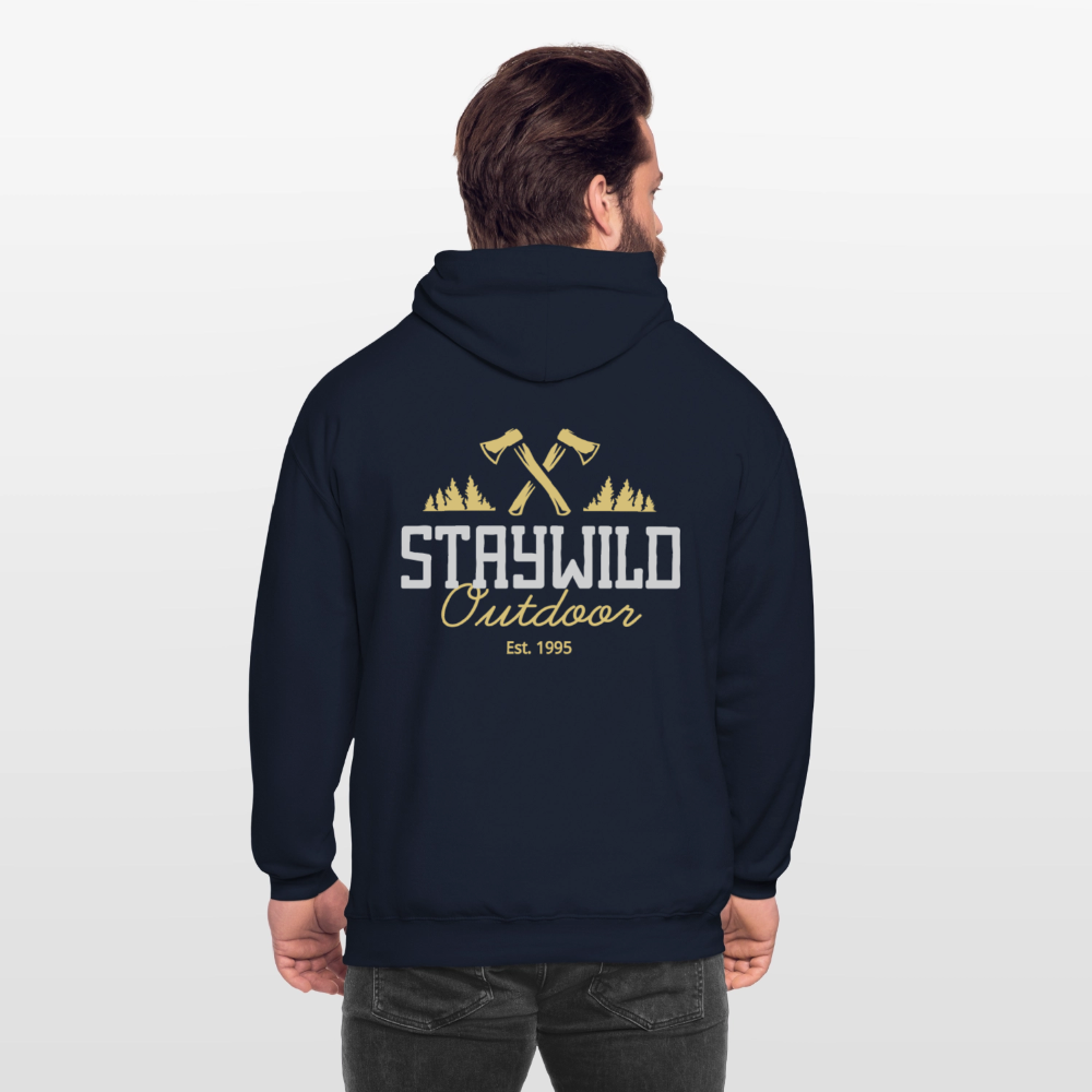 Sign Stay Wild Outdoors Unisex Hoodie - navy