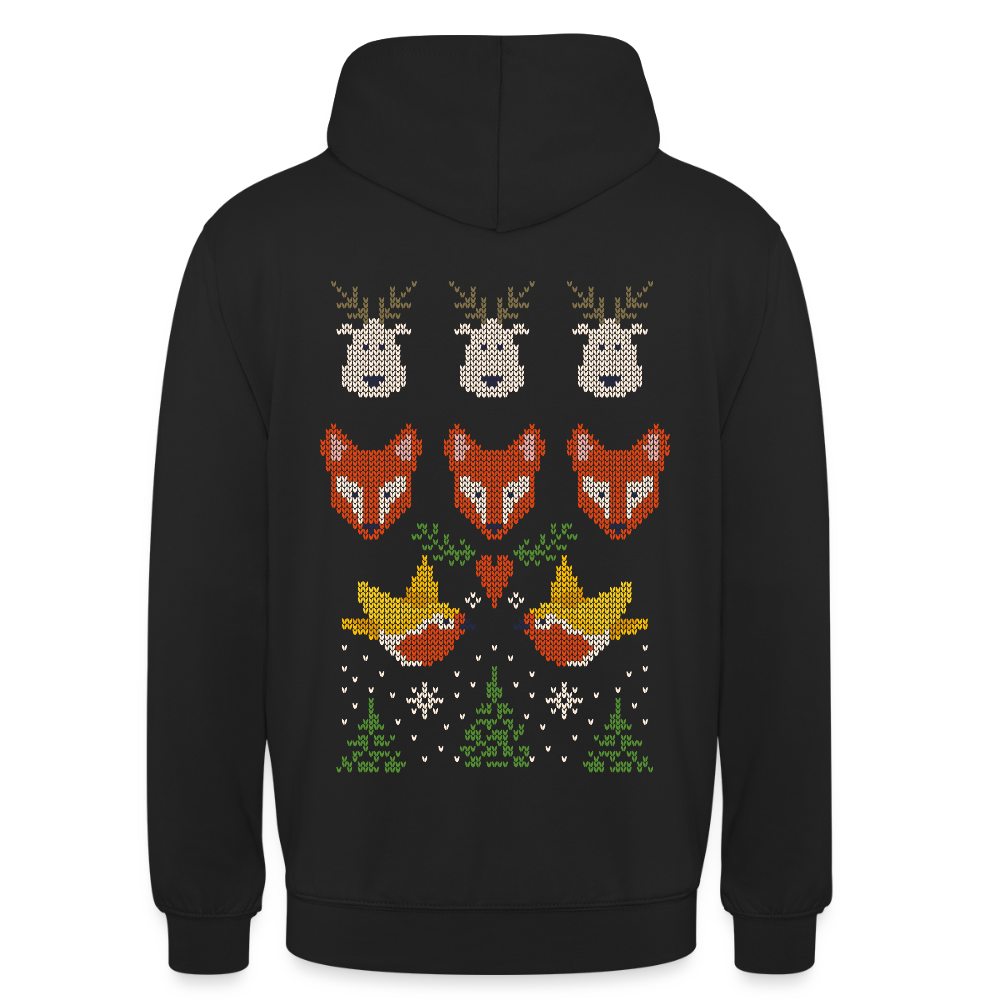 Christmas Embroidery Unisex Hoodie - black