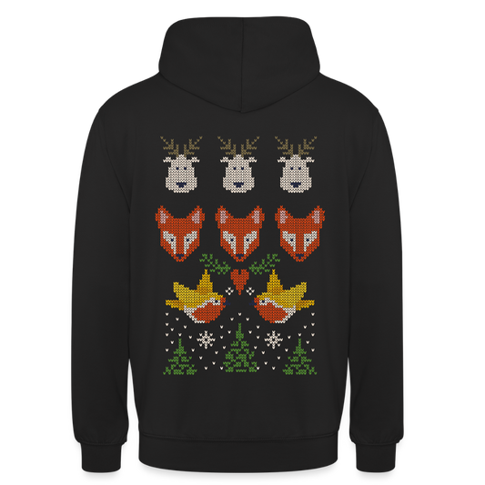 Christmas Embroidery Unisex Hoodie - black