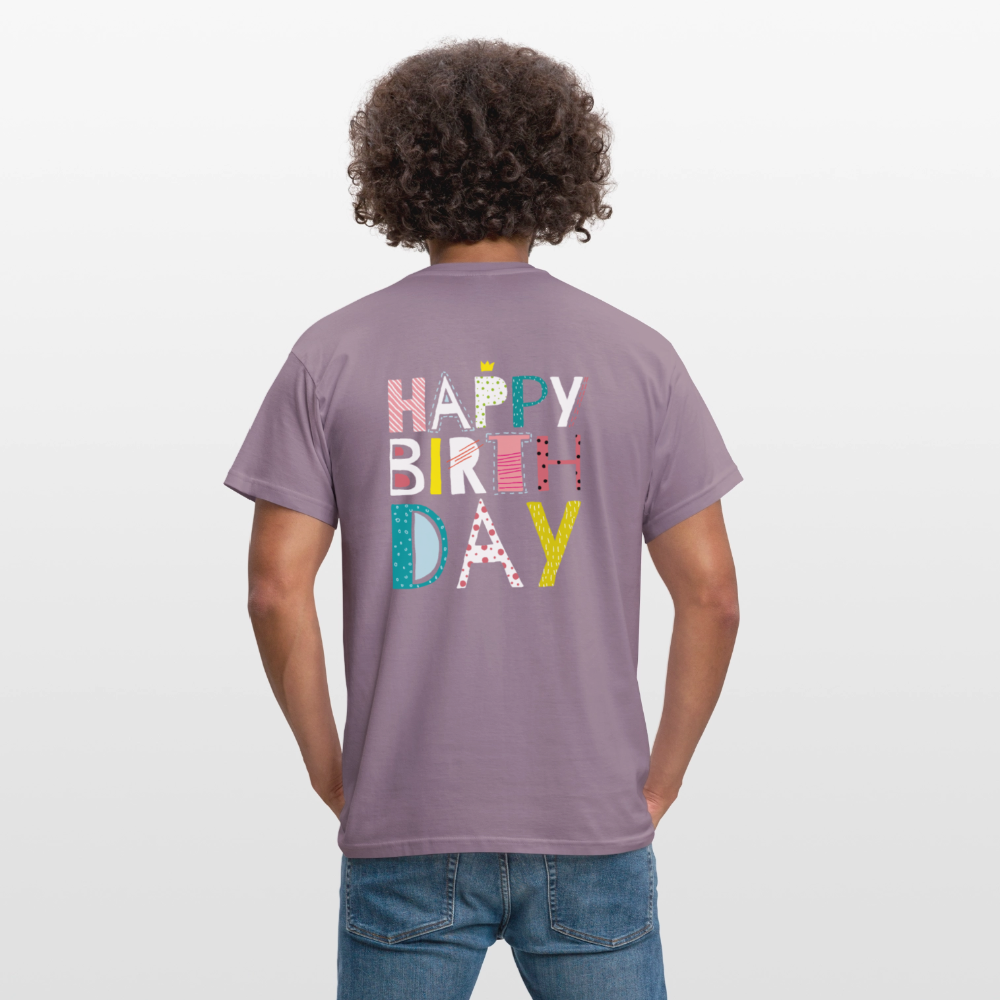 Happy birthday Men's T-Shirt - purple-grey 